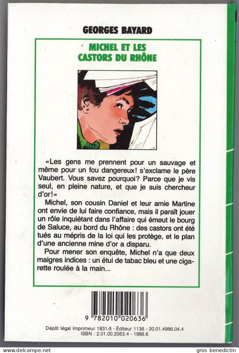 Hachette - Bibliothèque Verte - Georges Bayard - "Michel Et Les Castors Du Rhône" - 1986 - #Ben&Mich - Biblioteca Verde