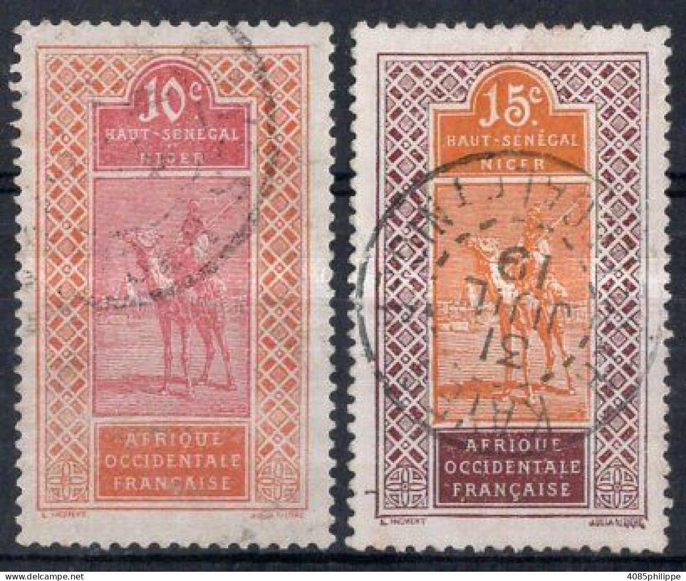 HAUT SENEGAL NIGER Timbres-poste N°22 & 23 Oblitérés TB Cote : 4€50 - Used Stamps