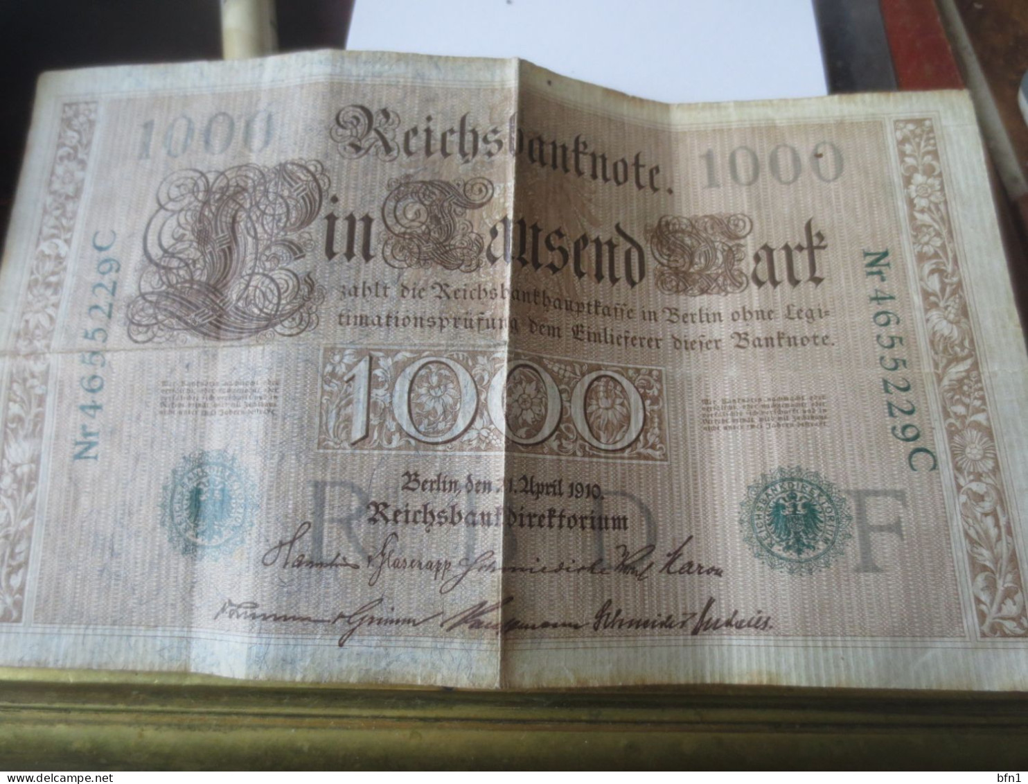 Billet 1000 REICHSBANKNOTE 1910 TTB VOIR PHOTOS - 1.000 Mark