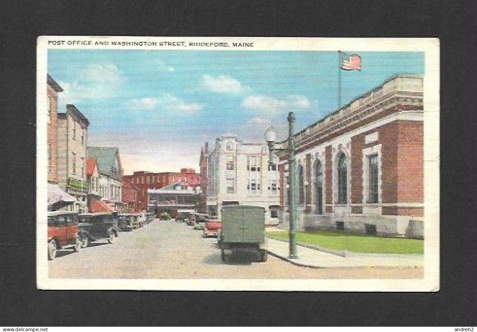 Maine Biddeford - C.P.A.   On Washington Street Post Office And Nice Old Cars - Postmarked 1941 And Nice Stamp - Portland