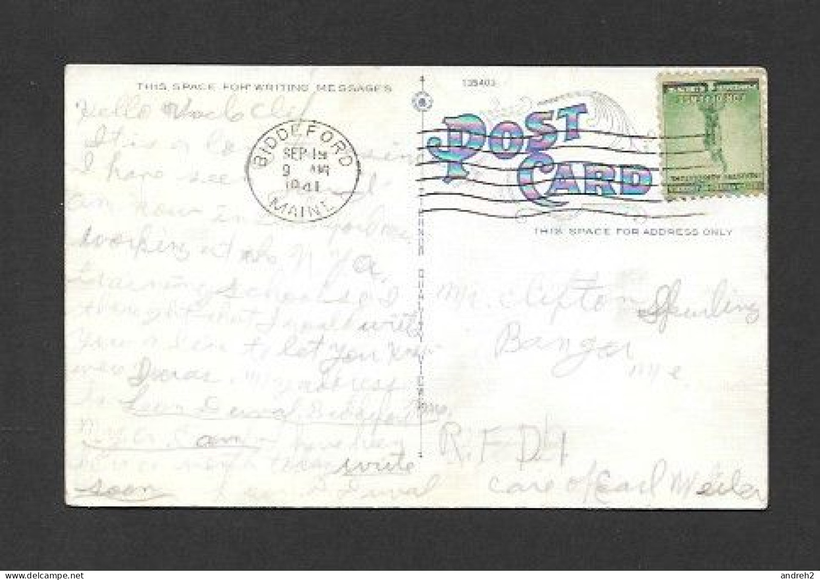 Maine Biddeford - C.P.A.   On Washington Street Post Office And Nice Old Cars - Postmarked 1941 And Nice Stamp - Portland