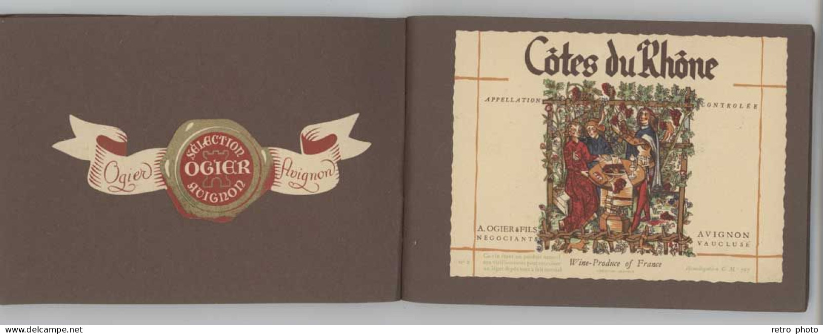 Carnet Catalogue A. Ogier & Fils, Vins Fins Avignon - Etiquettes Côte De Provence, Du Rhône, Gigondas, Châteauneuf Du P. - Collections & Sets