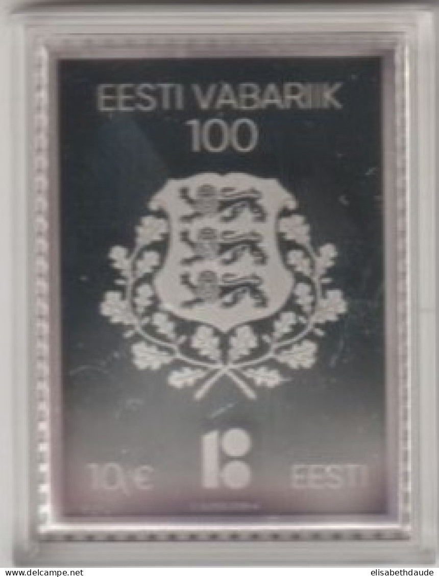 ESTONIE - 2018 - TIMBRE ARGENT / SILVER Dans BOITE PLASTIQUE PROTECTION ** MNH - Estonia