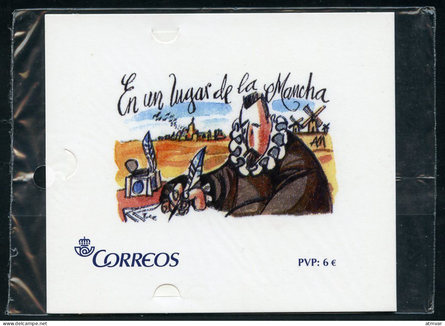 ESPAÑA (2005) Estuche Sellos Conmemorativo IV Centenario Publicación Don Quijote De La Mancha 1605, Cervantes, Mingote - Hojas Conmemorativas