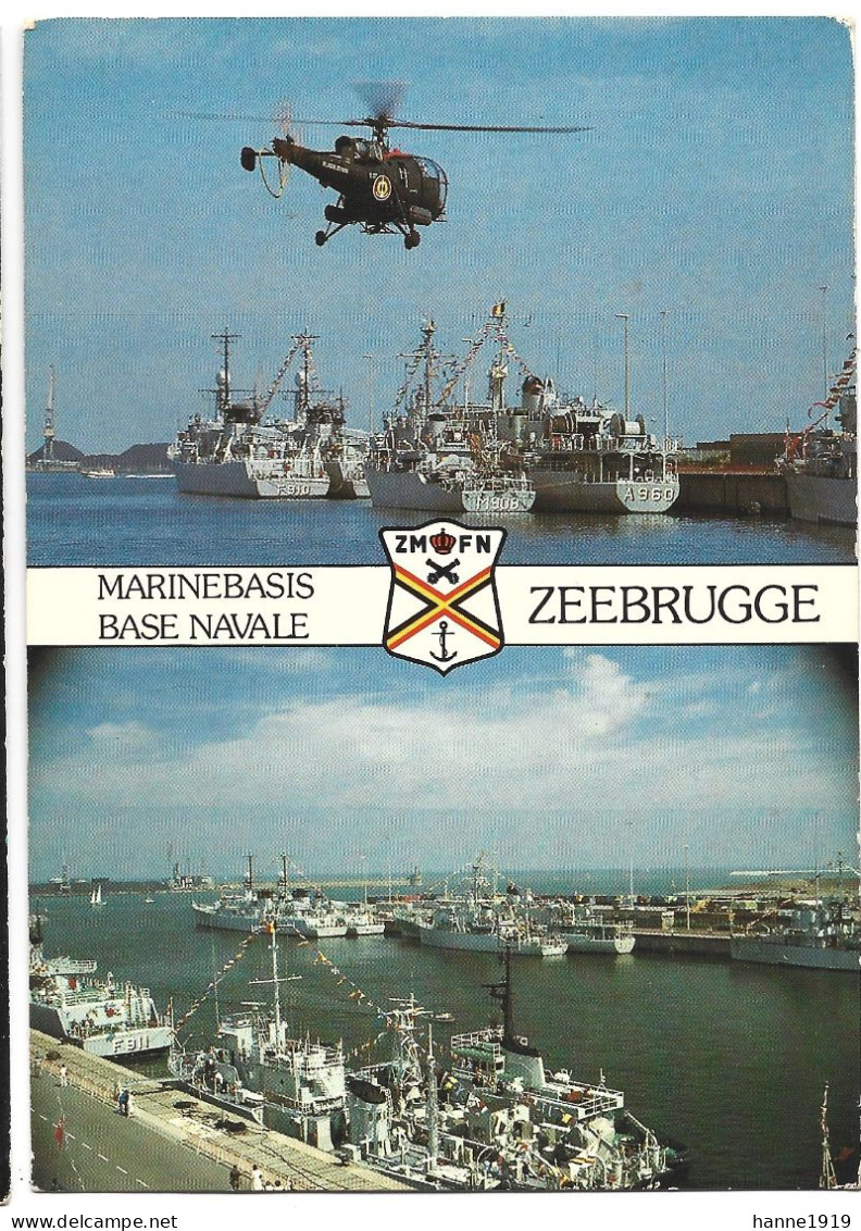 Zeebrugge Foto Prentkaart Marinebasis Helicopter Base Navale Haven Marine Schepen Htje - Zeebrugge