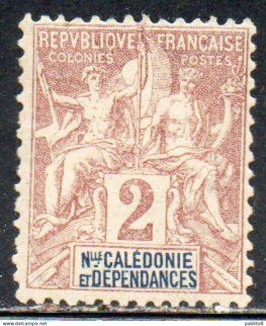 NOUVELLE CALEDONIE NEW NUOVA CALEDONIA  1892 1904 NAVIGATION AND COMMERCE CENT. 2c MH - Gebraucht