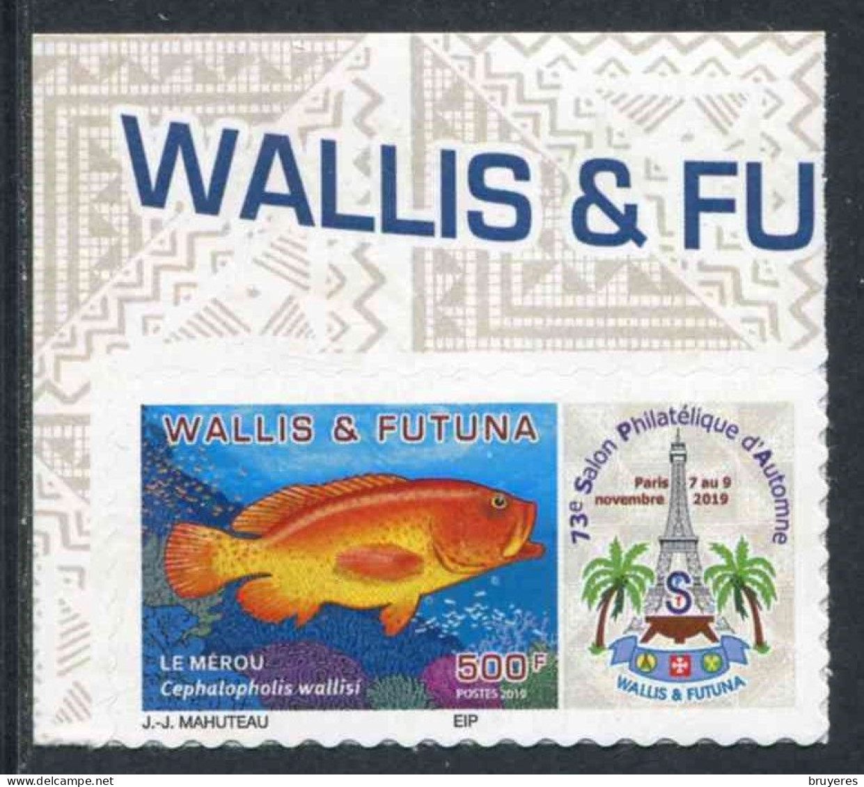 TIMBRE** De 2019 Adhésif En Coin De Feuille De WALLIS ET FUTUNA "LE MEROU -  73e SALON PHILATELIQUE D'AUTOMNE" - Unused Stamps