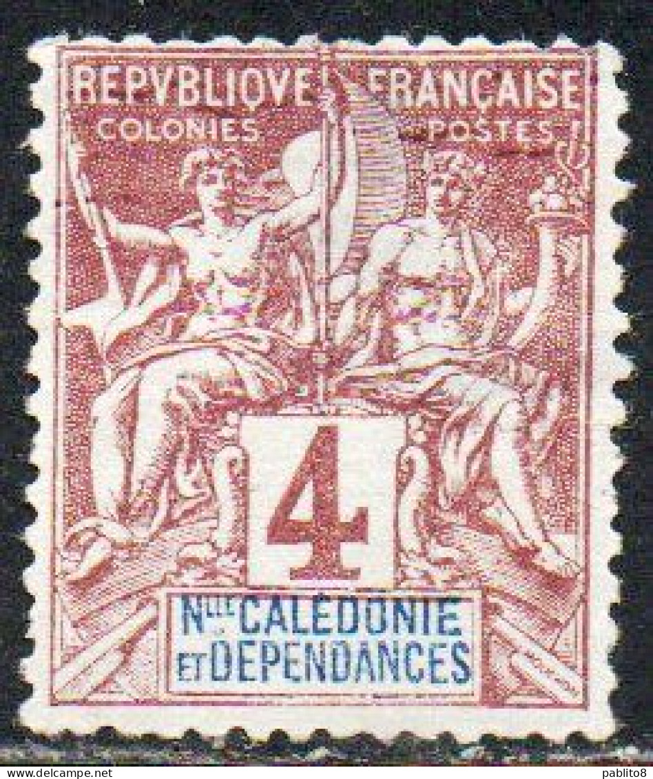 NOUVELLE CALEDONIE NEW NUOVA CALEDONIA  1892 1904 NAVIGATION AND COMMERCE CENT. 4c MH - Gebraucht