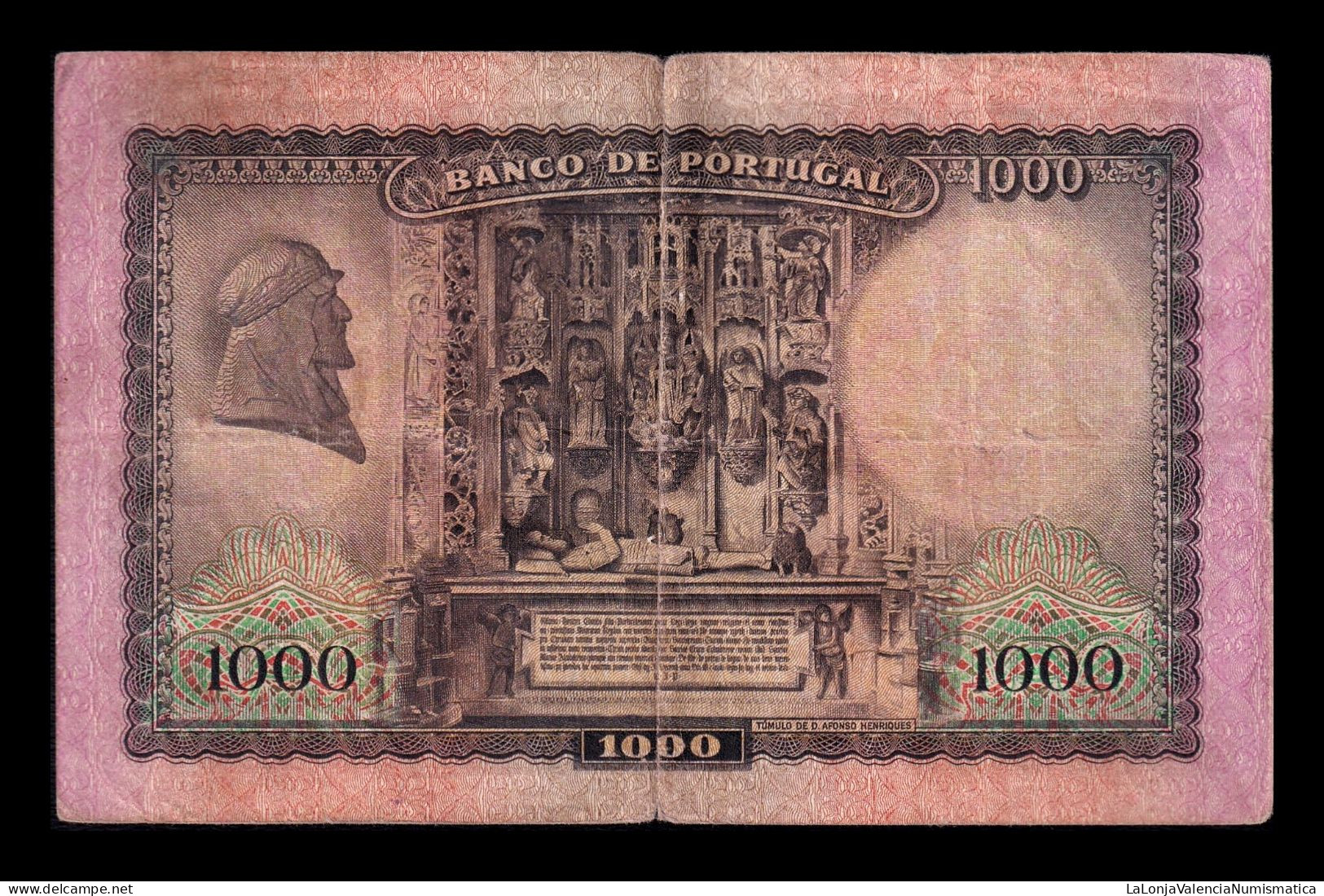 Portugal 1000 Escudos 1942 Pick 156 Bc/Mbc F/Vf - Portugal