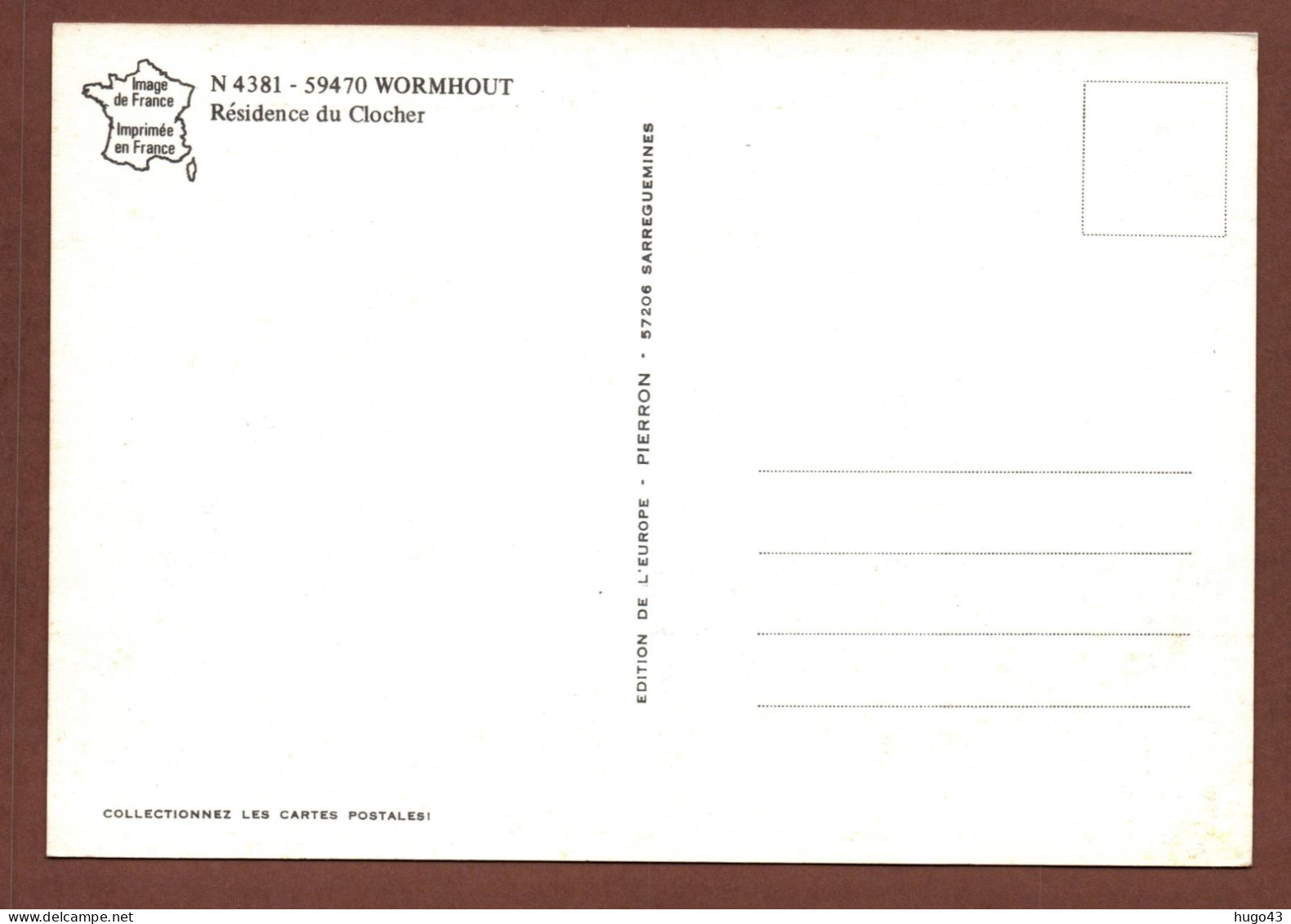 (RECTO / VERSO) WORMHOUT - N° 4381 - RESIDENCE DU CLOCHER AVEC CITROEN GS - CPSM GF - Wormhout