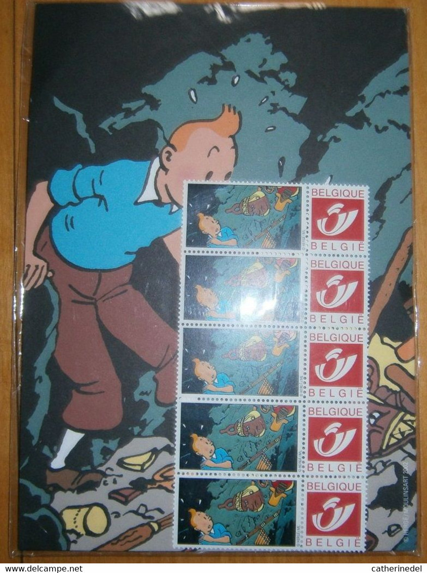 Set écriture Tintin / Kuifje : Duostamps + Papier - Other & Unclassified