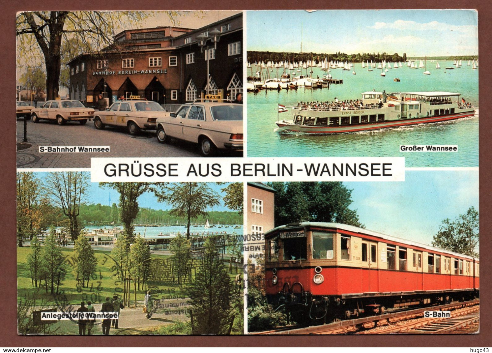 (RECTO / VERSO) BERLIN - GRÜSSE AUS BERLIN - WANNSEE MIT S-BAHN UND MERCEDES TAXI - CPSM GF - Wannsee