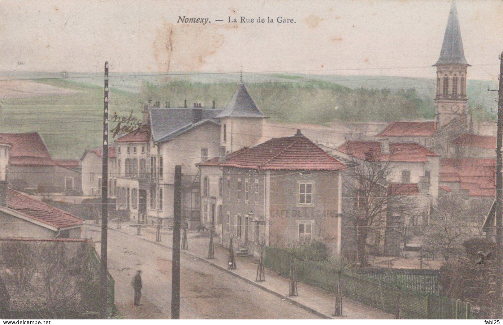 NOMEXY LA RUE DE LA GARE CARTE COLORISEE - Nomexy