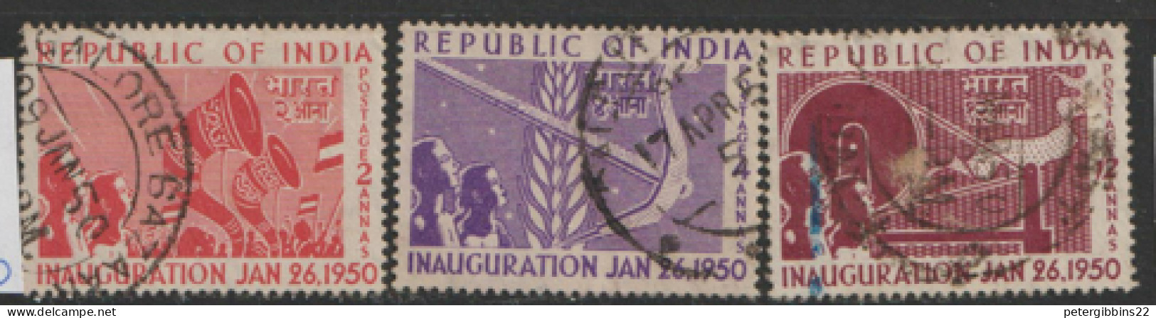 India  1950 SG  329,31,32  Inauguration    Fine Used   - Usados