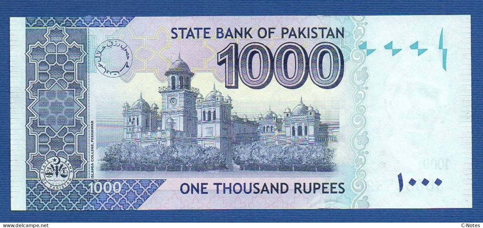 PAKISTAN - P.50j – 1000  RUPEES 2015 UNC, S/n JU0695820 - Pakistan