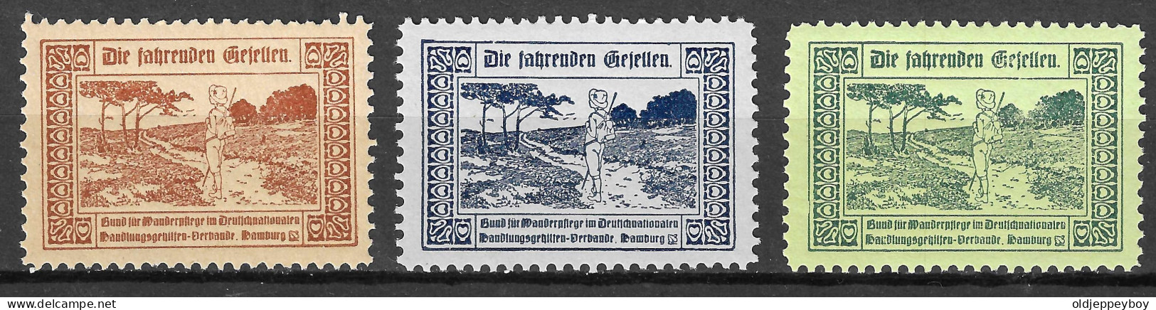 Deutsches Reich DHV Hamburg Die Fahrenden Gesellen Vignet Werbemarke Propaganda Spendenmarke Cinderella - Unused Stamps