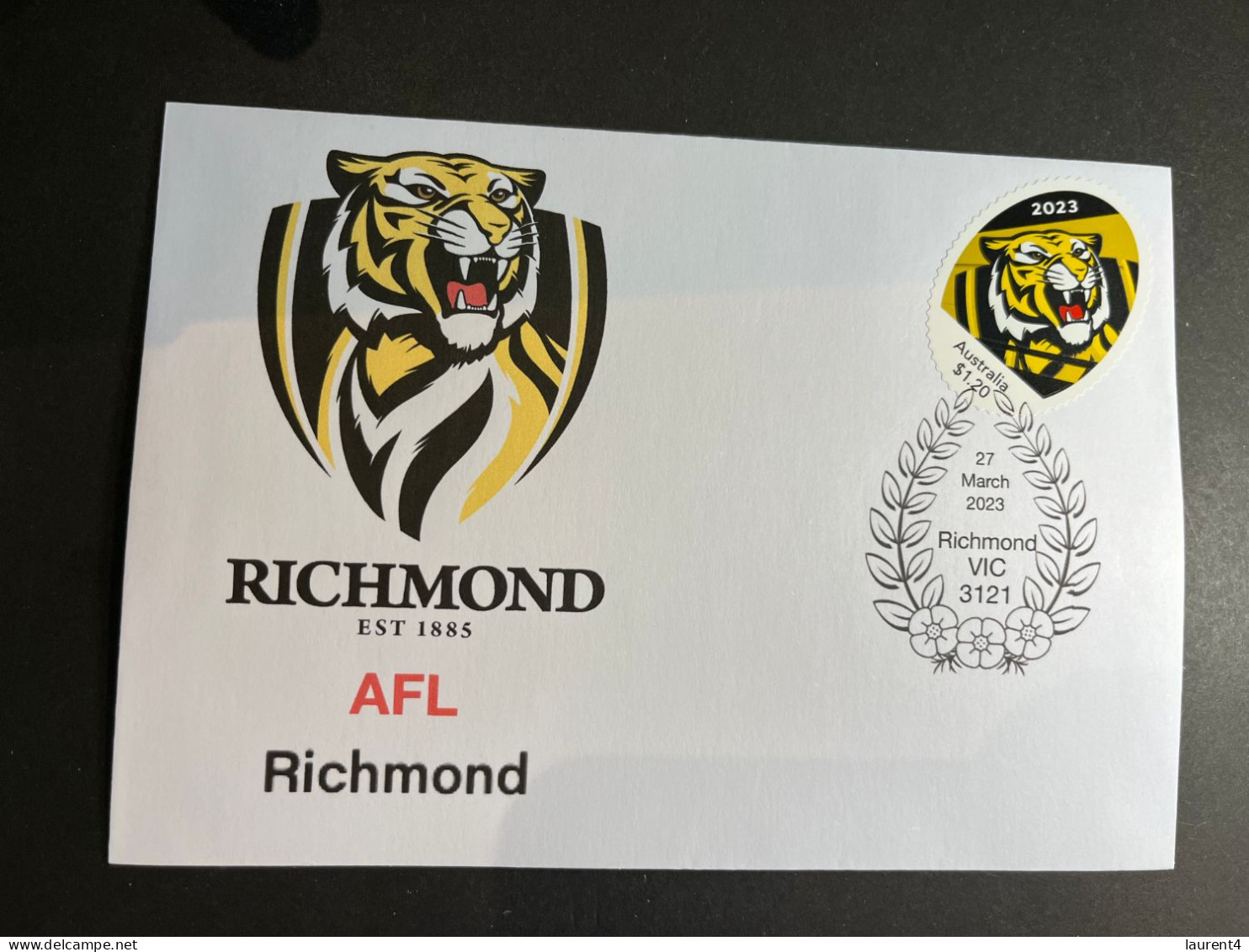 (3 Q 29) Australia AFL Team (2023) Commemorative Cover (for Sale From 27 March 2023) Richmod (Tigers) - Covers & Documents