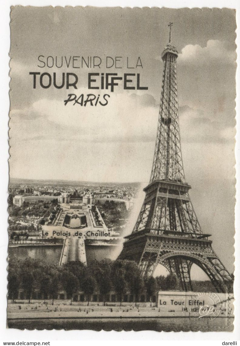 CP 75 - PARIS - SOUVENIR DE LA TOUR EIFFEL - AU DOS CACHET DU SOMMET DE LA TOUR - Tour Eiffel