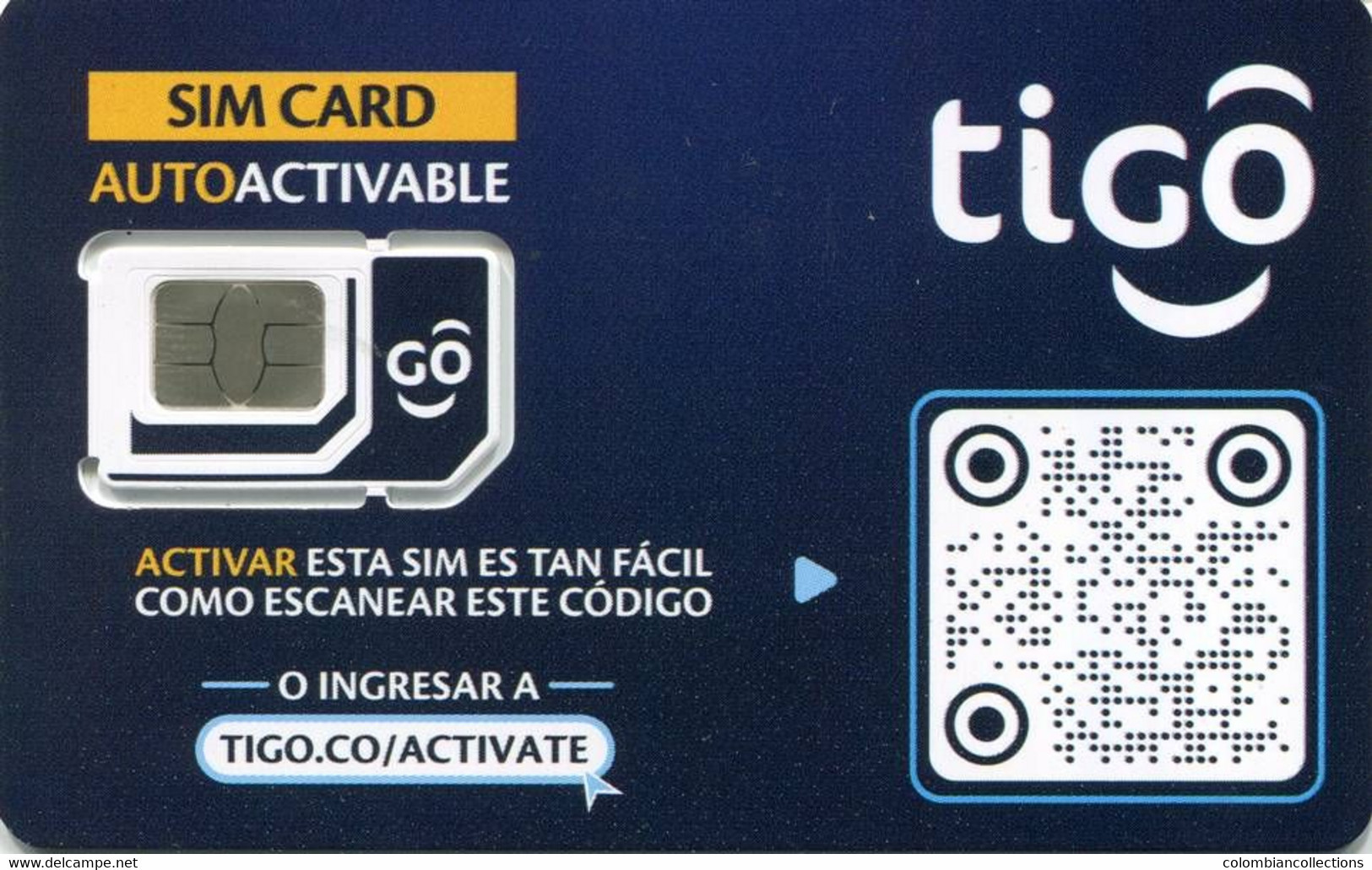 Lote TT240, Colombia, Tarjeta Telefonica, Phone Card, Sim Card, Tigo Autoactivable, 2021 - Colombie