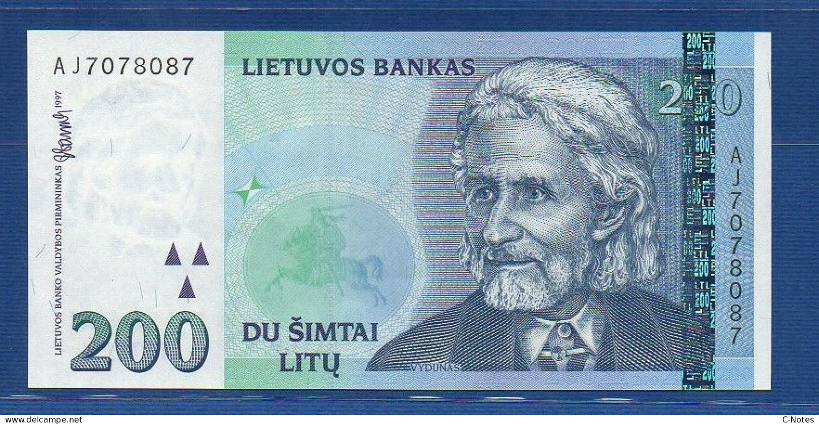 LITHUANIA - P.63 – 200 Litų 1997 UNC, S/n AJ7078087 - Litauen