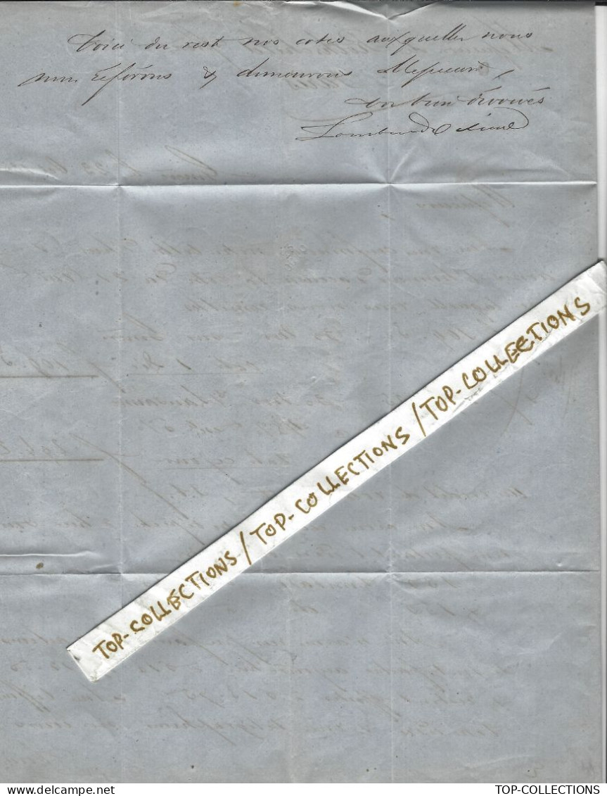 1856 JUDAICA RARE LETTRE Sign. Lombard Odier Banque à Genève   Pour De Rothschild Frères Paris V.HISTORIQUE - Suiza