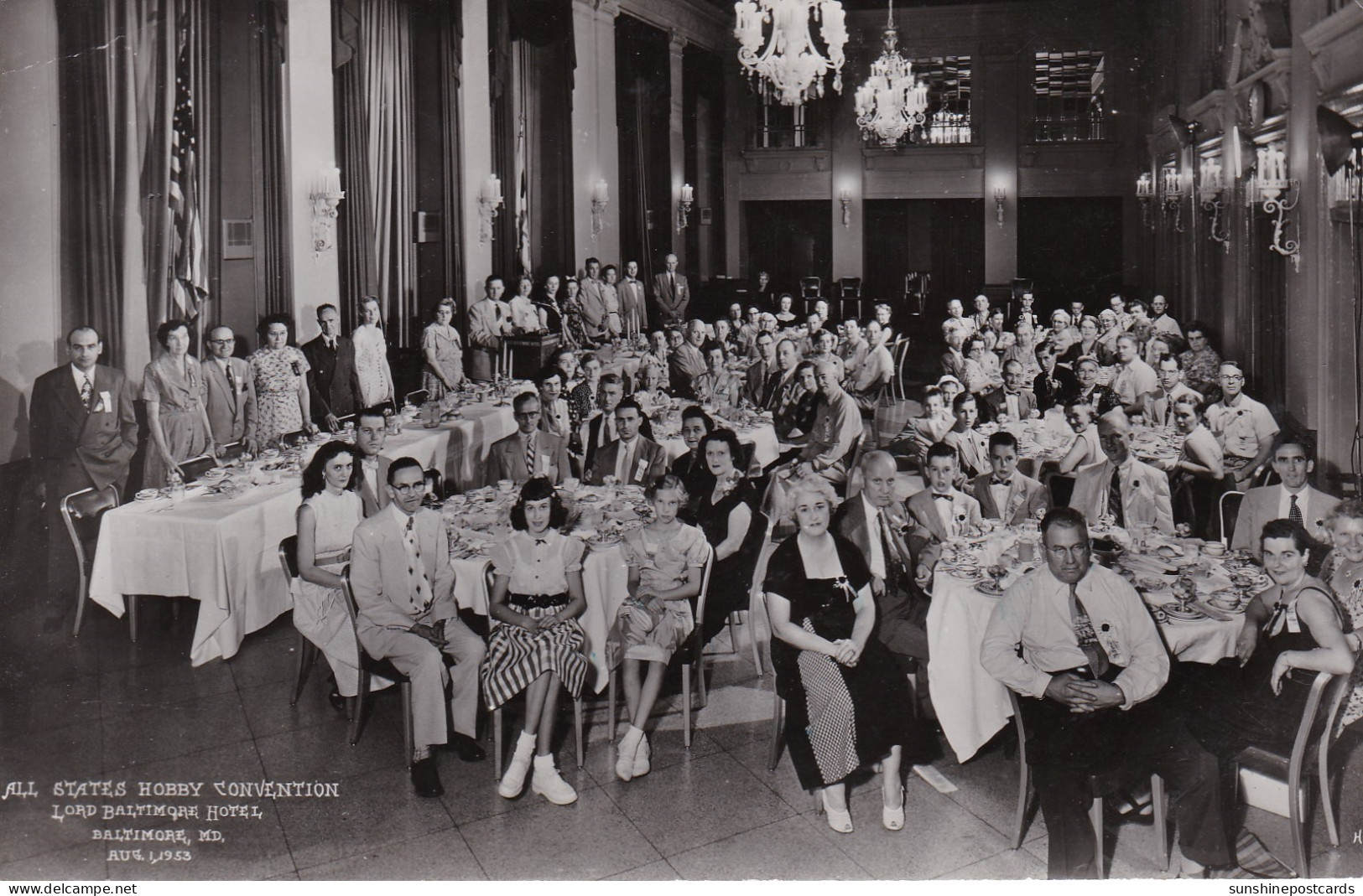 Maryland Baltimore Lord Baltimore Hotel All States Bobby Convention 1 August 1953 Real Photo - Baltimore