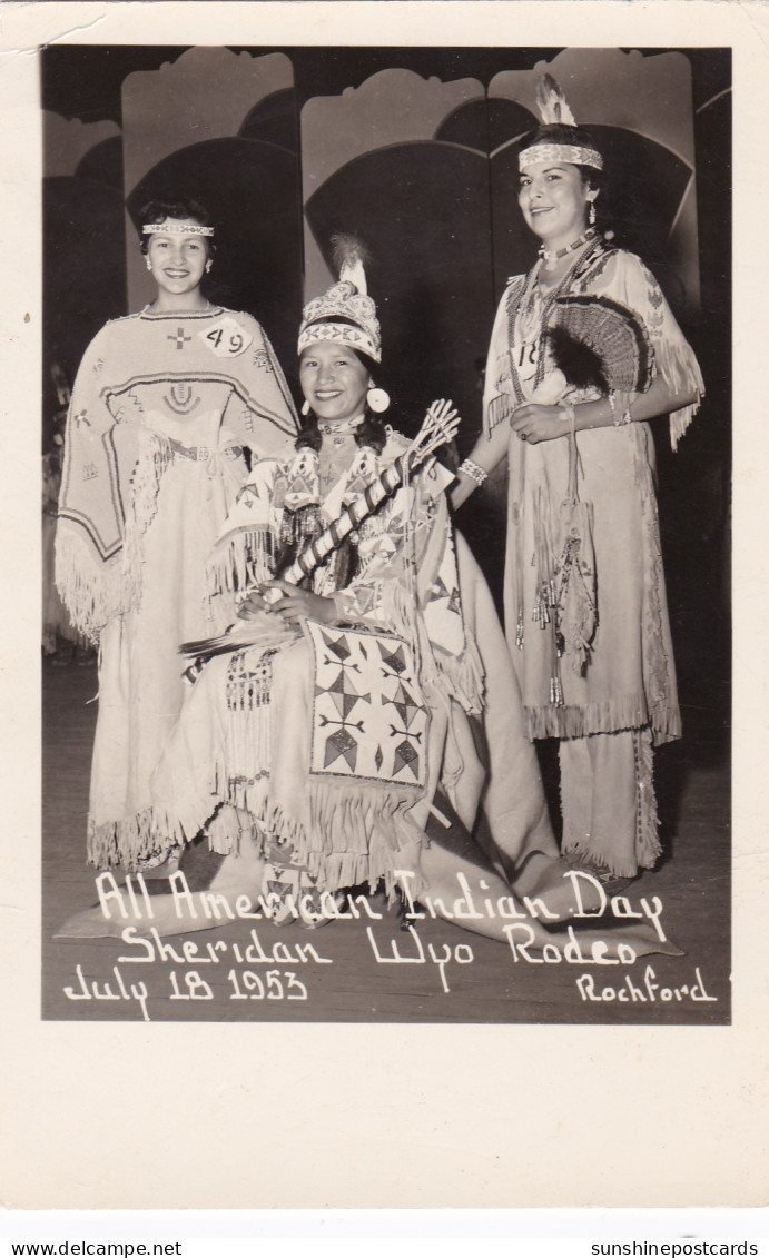 Wyoming Sheridan Rodeo All American Indian Day 18 July 1953 Real Photo - Sheridan