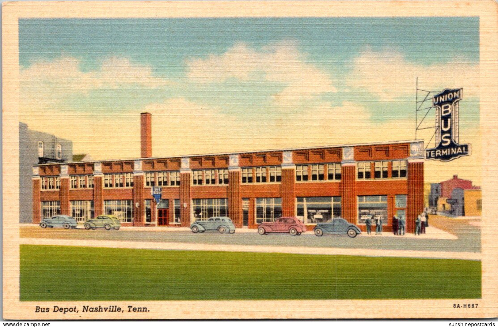 Tennessee Nashville Union Bus Depot Curteich - Nashville