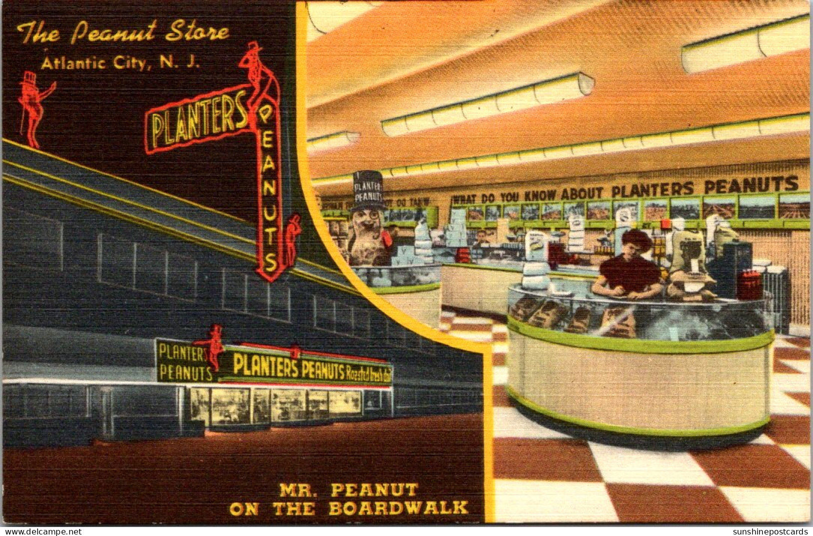 New Jersey Atlantic City The Peanut Store Mr Peanut On The Boardwalk  - Atlantic City