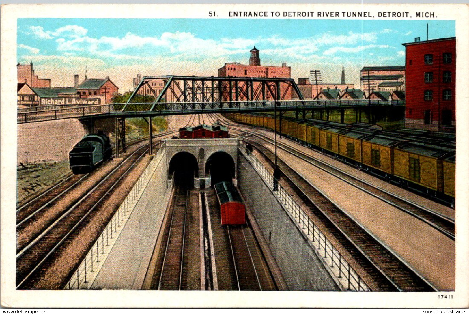 Michigan Detroit Entrance To Detroit River Tunnel Curteich - Detroit