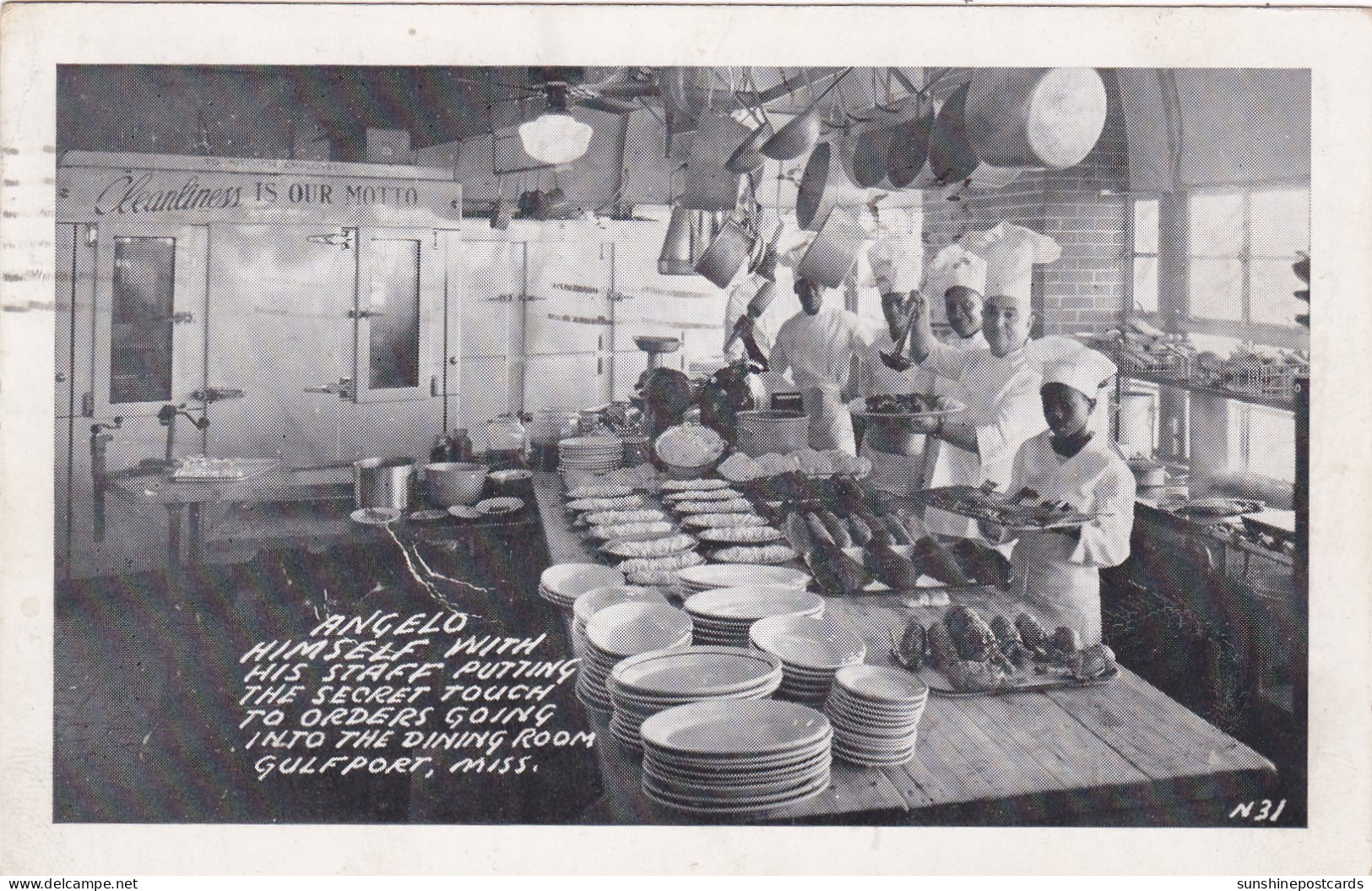 Mississippi Gulfport Angelo's Italian Restaurant Angelo With Staff 1950 - Other & Unclassified