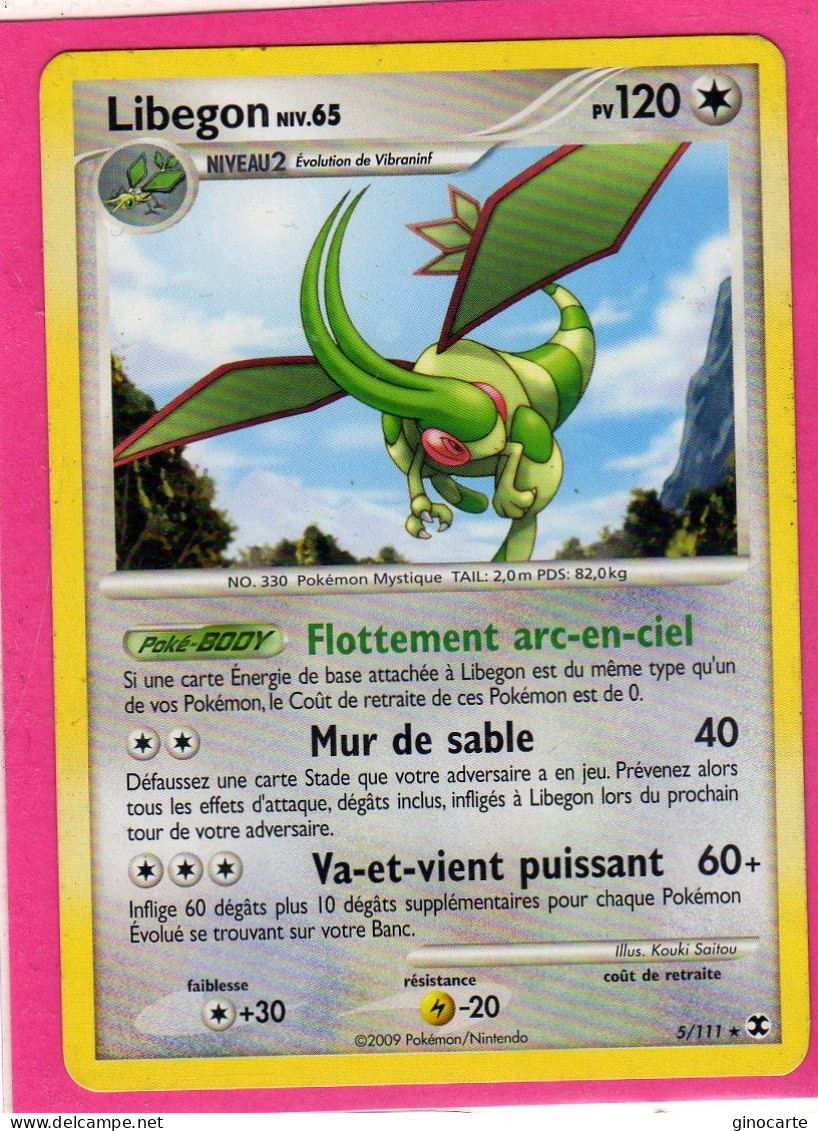 Carte Pokemon Francaise 2009 Platine Rivaux Emergeants 5/111 Libegon 120pv Occasion - Platinum