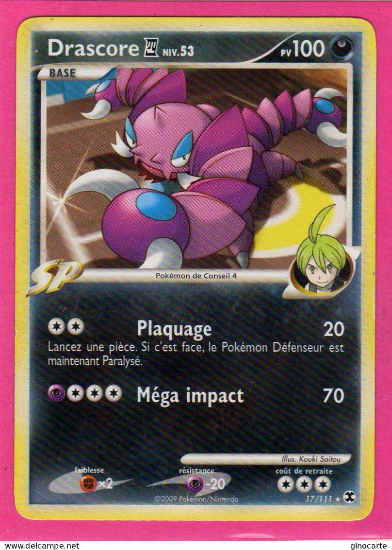 Carte Pokemon Francaise 2009 Platine Rivaux Emergeants 17/111 Drascore 100pv Bon Etat - Platinum