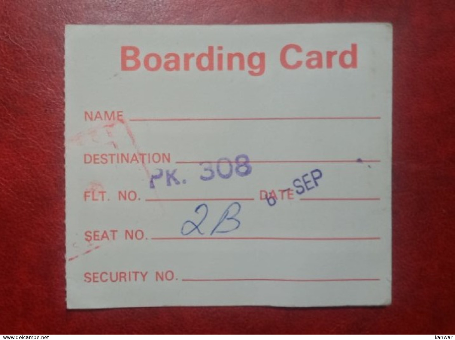 PIA PAKISTAN INTERNATIONAL AIRLINES PASSENGER FIRST CLASS BOARDING PASS - Tickets