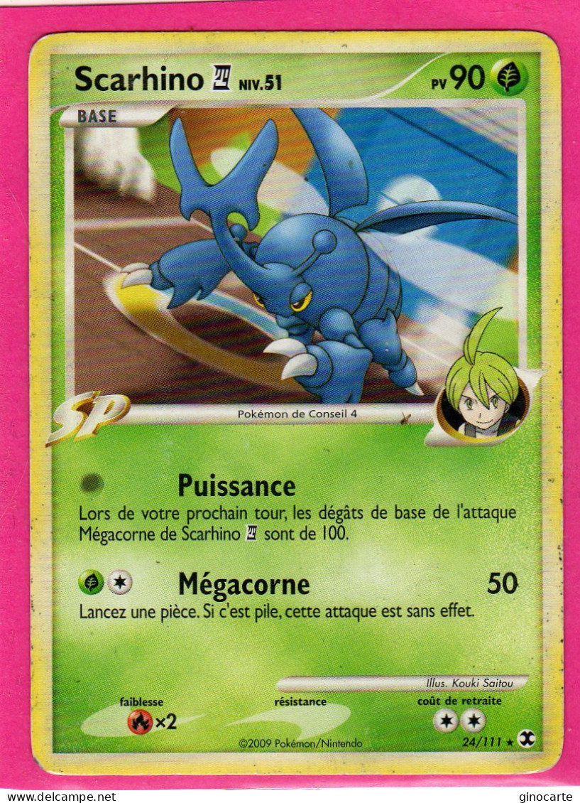 Carte Pokemon Francaise 2009 Platine Rivaux Emergeants 24/111 Scarhino 90pv Occasion - Platine