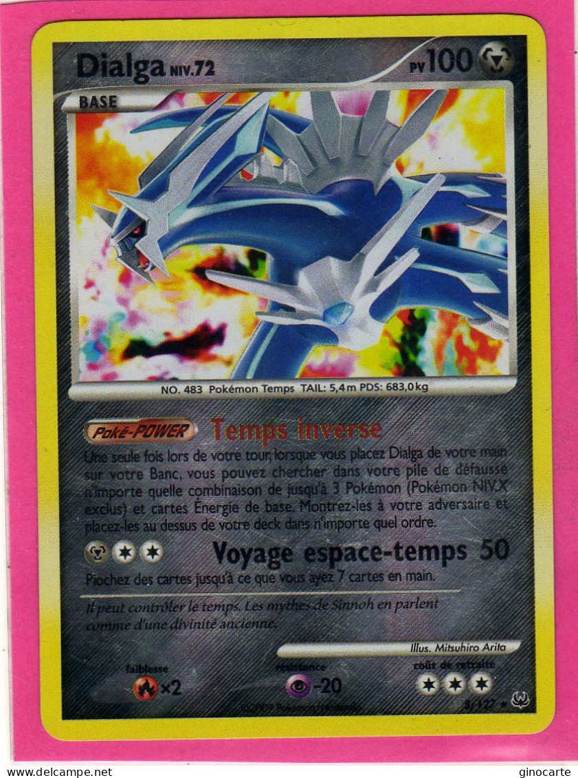 Carte Pokemon Francaise 2009 Platine 5/127 Dialga 100pv Reverse Bon Etat - Platinum