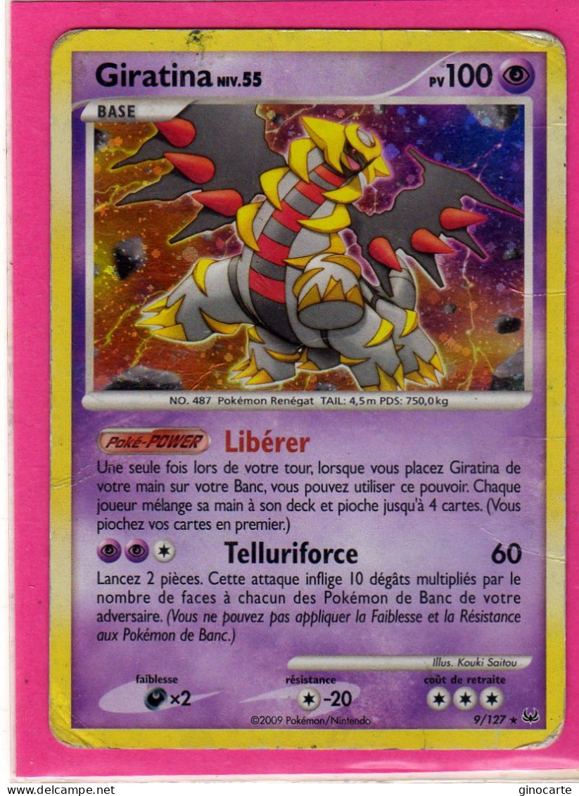 Carte Pokemon Francaise 2009 Platine 9/127 Giratina 100pv Holo En L'etat - Platinum