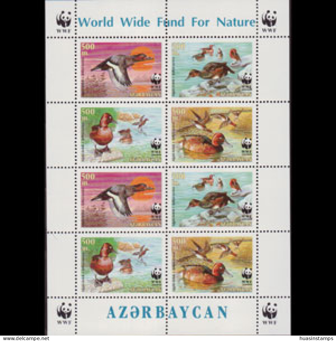AZERBAIJAN 2000 - Scott# 704A Sheet-Wild Ducks MNH - Azerbaïdjan