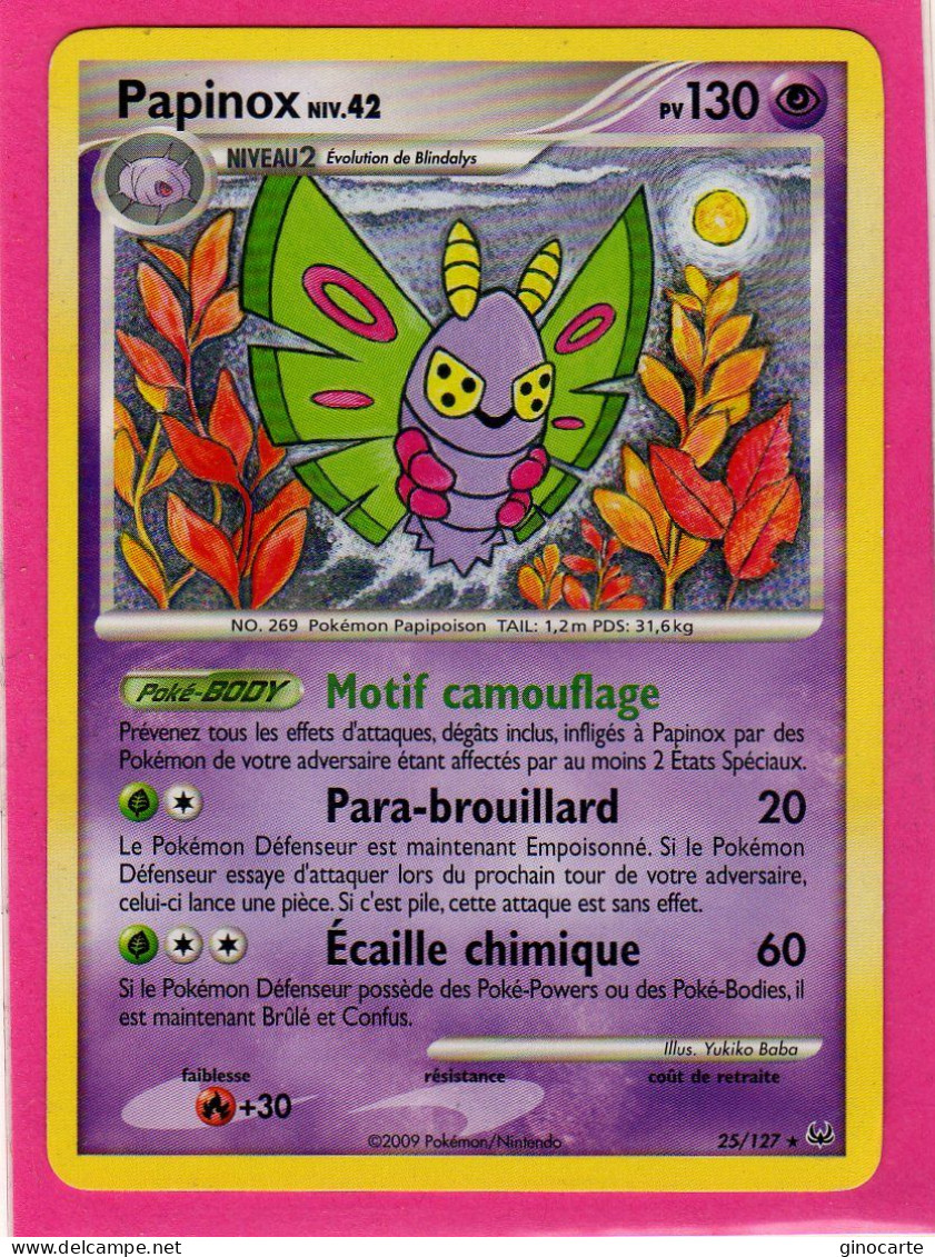 Carte Pokemon Francaise 2009 Platine 25/127 Papinox 130pv Occasion - Platine