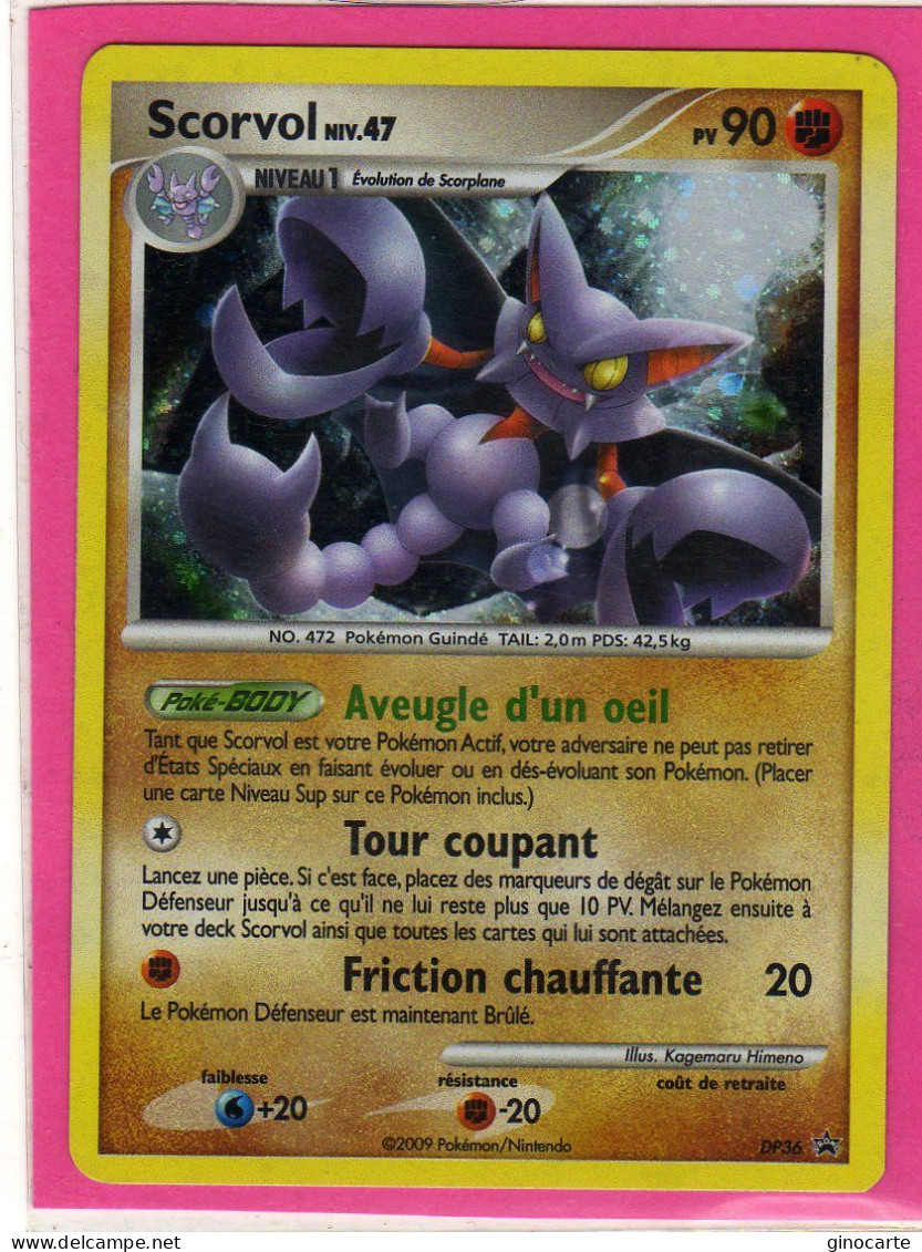 Carte Pokemon Francaise 2009 Promo DP36 Scorvol 90pv Holo Bon Etat - Promos