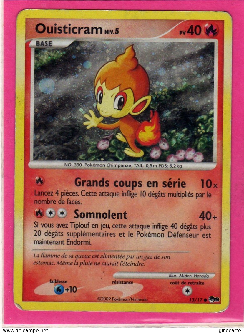 Carte Pokemon Francaise 2009 Promo 13/17 Ouisticram 40pv Holo Occasion Pop 9 - Promos