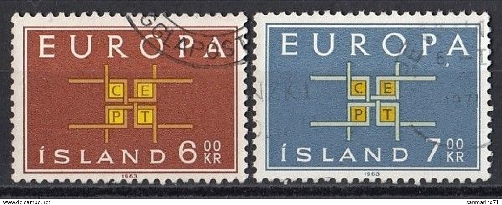 ICELAND 373-374,used,falc Hinged - Gebraucht