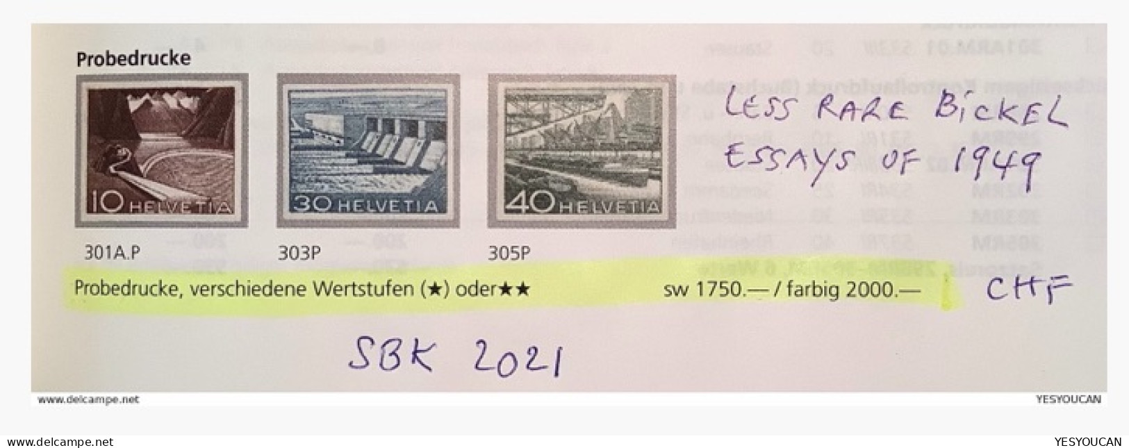 1961 Bickel Essay 3+5+10 Fr INDUSTRIEANLAGEN & ARCHITEKTUR  (Schweiz Suisse Essai Probedruck Industry Architecture - Unused Stamps