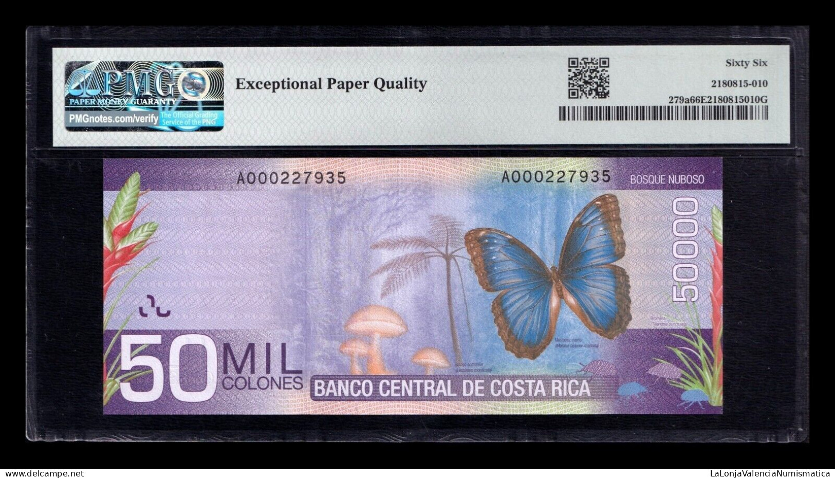 Costa Rica 50000 Colones 2009 Pick 279a PMG 66 EPQ Sc Unc - Costa Rica