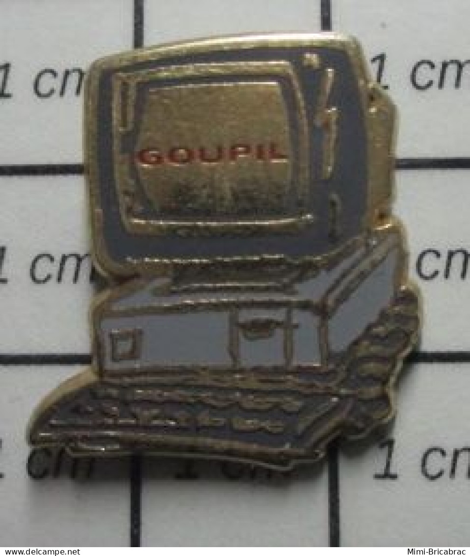 SP15 Pin's Pins / Beau Et Rare / INFORMATIQUE / ORDINATEUR FRANCAIS GOUPIL - Informatique