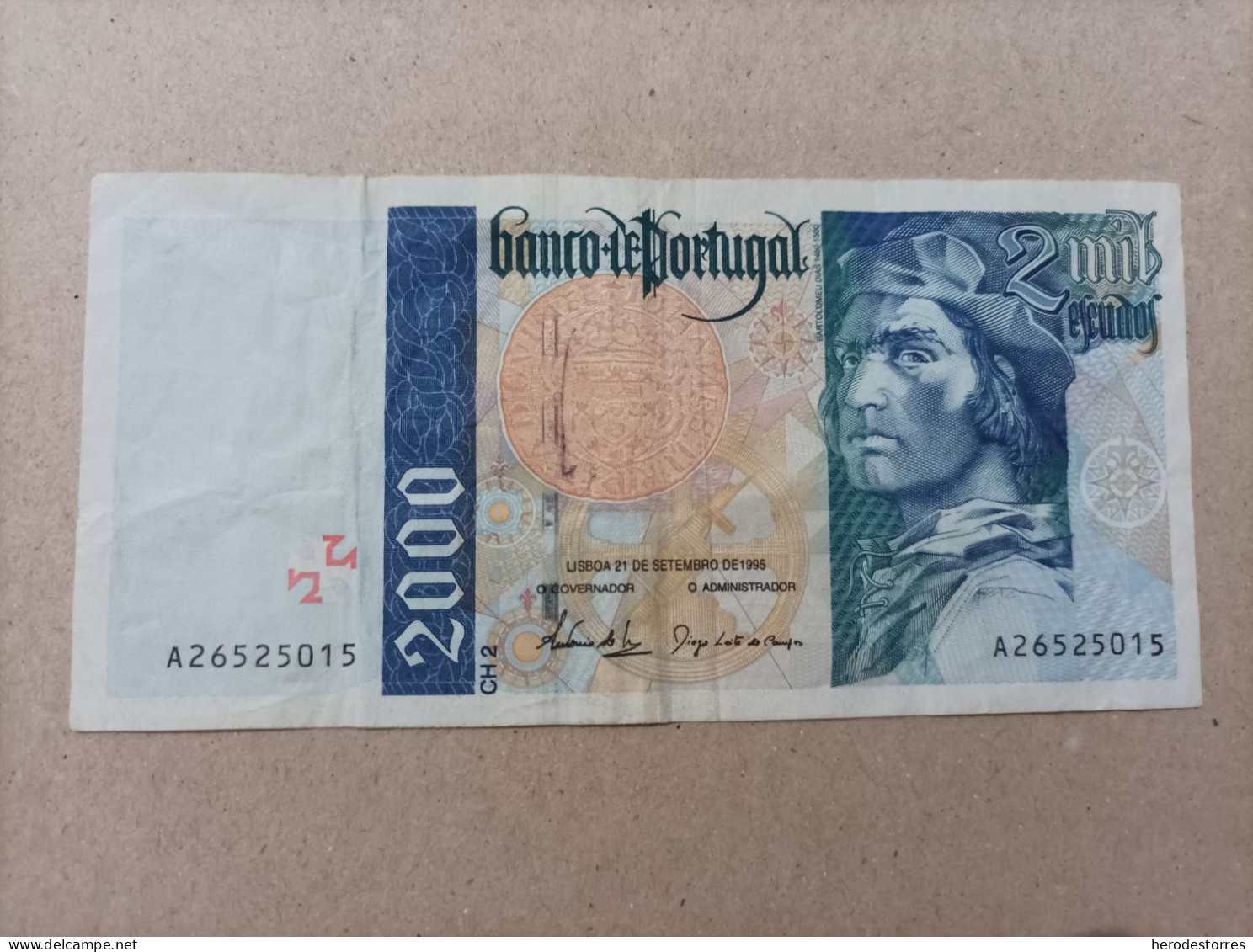 Billete De Portugal De 2000 Escudos Serie A, Año 1996 - Portugal