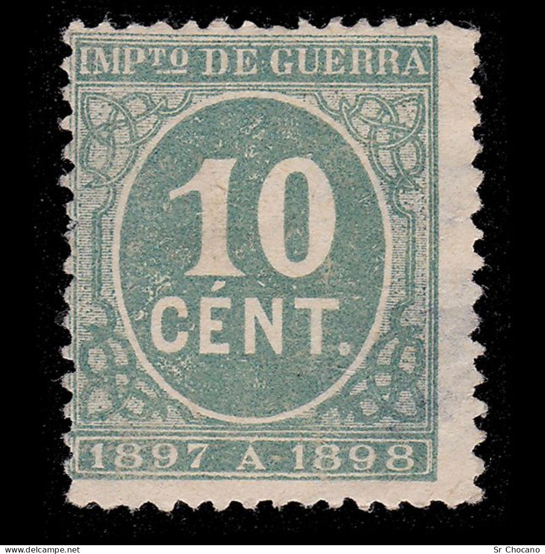 Alfonso XIII.1897.CIFRA Verde.10c.Nuevo(*).EDIFIL 233 - Nuevos