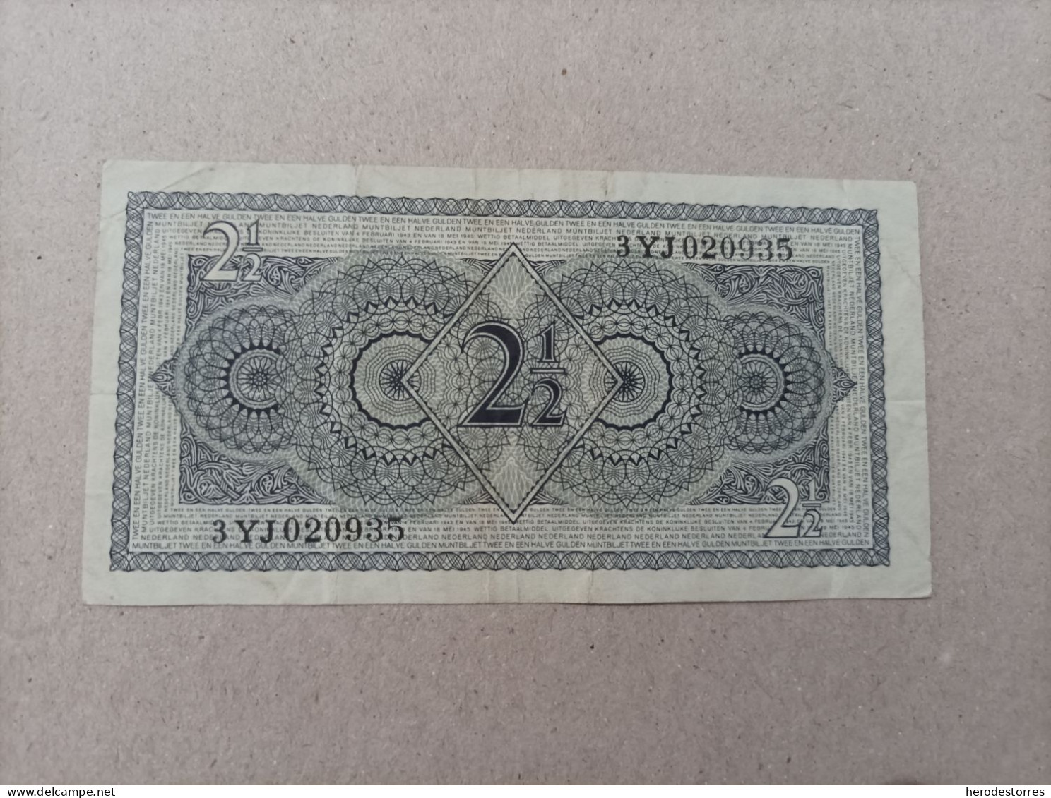 Billete De Holanda De 2 Gulden, Año 1949 - Da Identificare