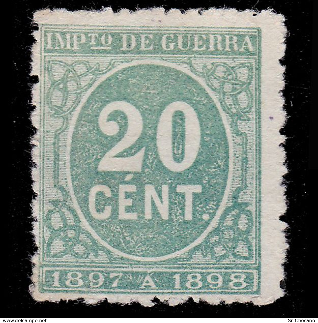 Alfonso XIII.1897.CIFRA Verde.20c.Nuevo(*).EDIFIL 234 - Nuevos