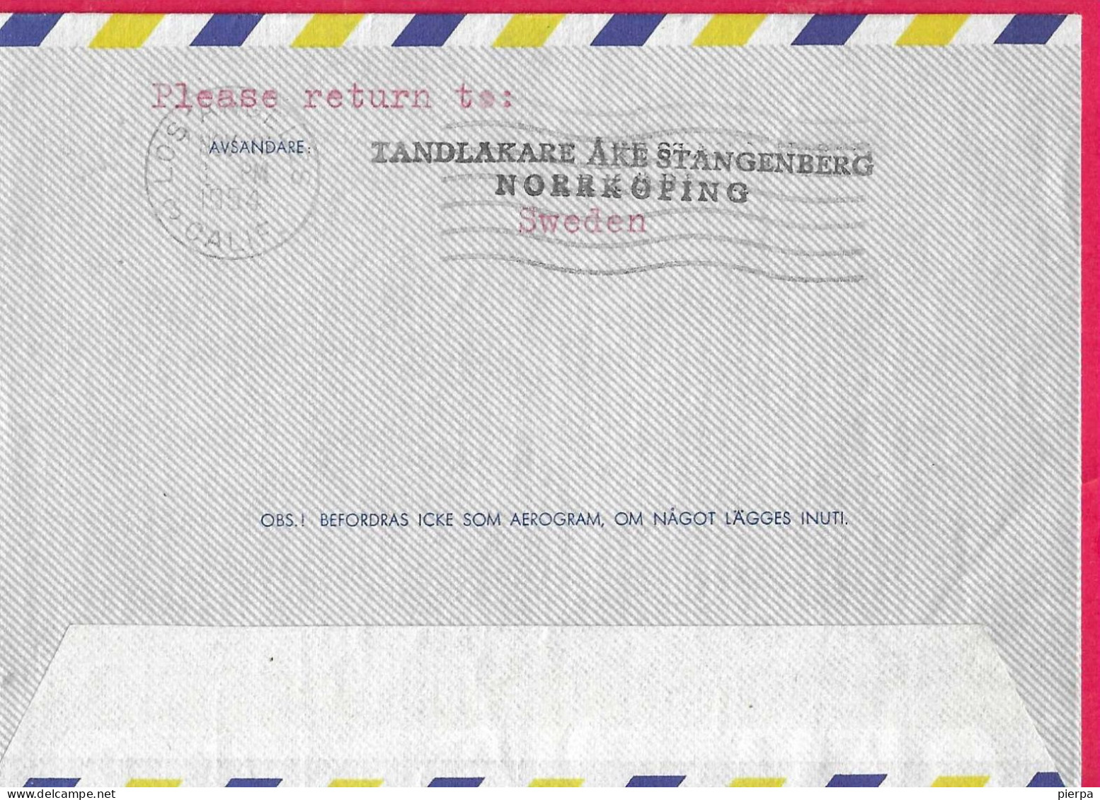 SVERIGE - FIRST FLIGHT S.A.S VIA GREENLAND FROM STOCHKOLM TO LOS ANGELES *15.11.1954* ON OFFICIAL COVER - Brieven En Documenten